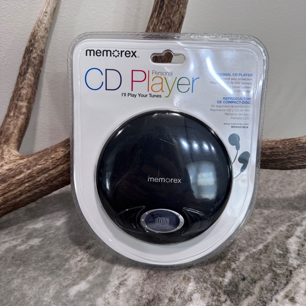 NEW Memorex Personal CD Player MD6451BLK Skip Protection CD/CD-R/-RW + Earbuds